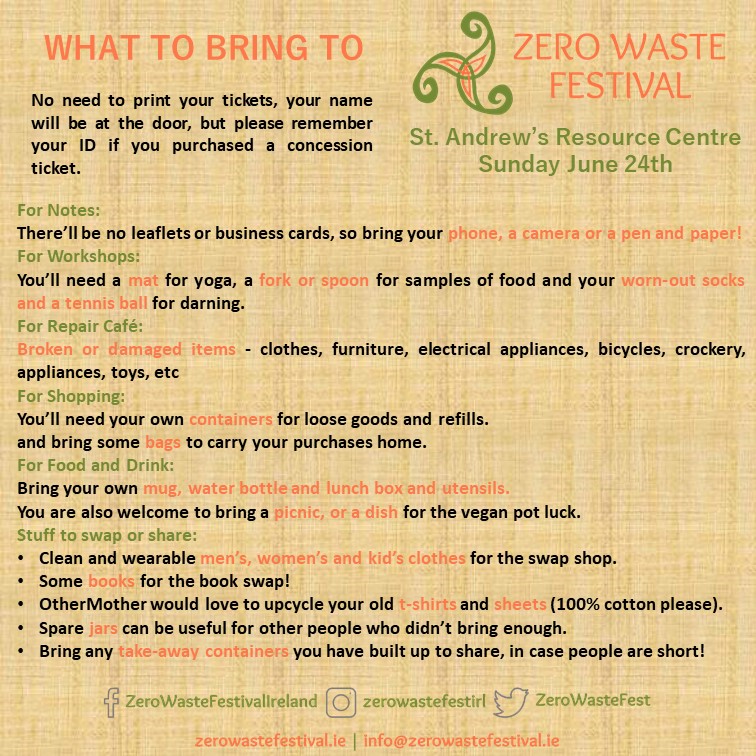 Zero Waste Festival What to Bring